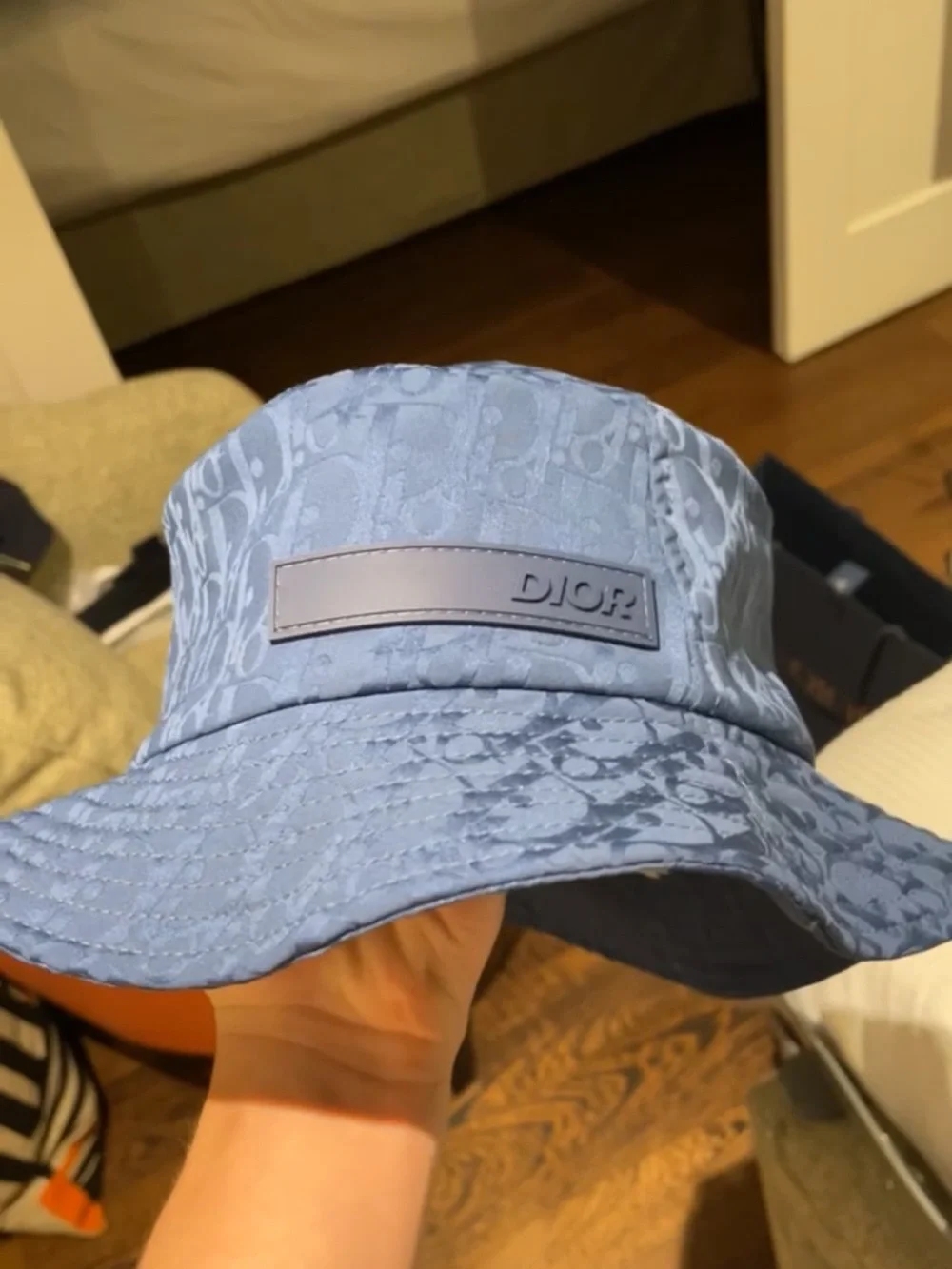 Dior Light Blue Monogram Jacquard Bucket Hat